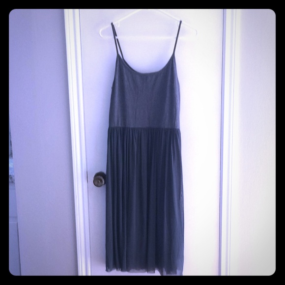 Grey Tulle Empire Dress